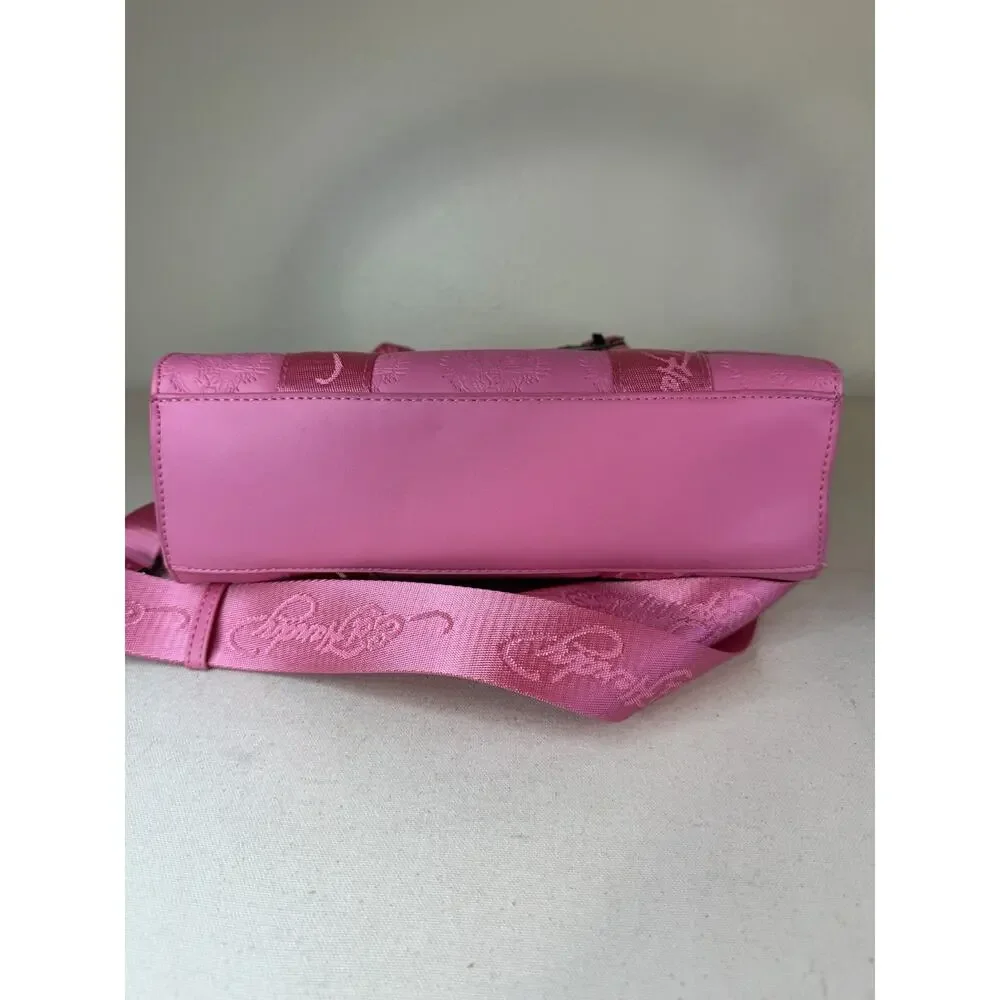 Ed Hardy Pink Vegan Tote Shoulder Bag Handbag Crossbody Embossed Tiger NWT - Picture 7 of 7